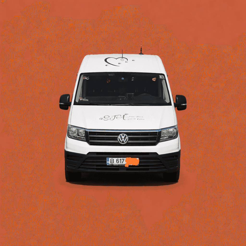 The white VW Crafter — ADOPTR.UK's custom welfare transport vehicle.