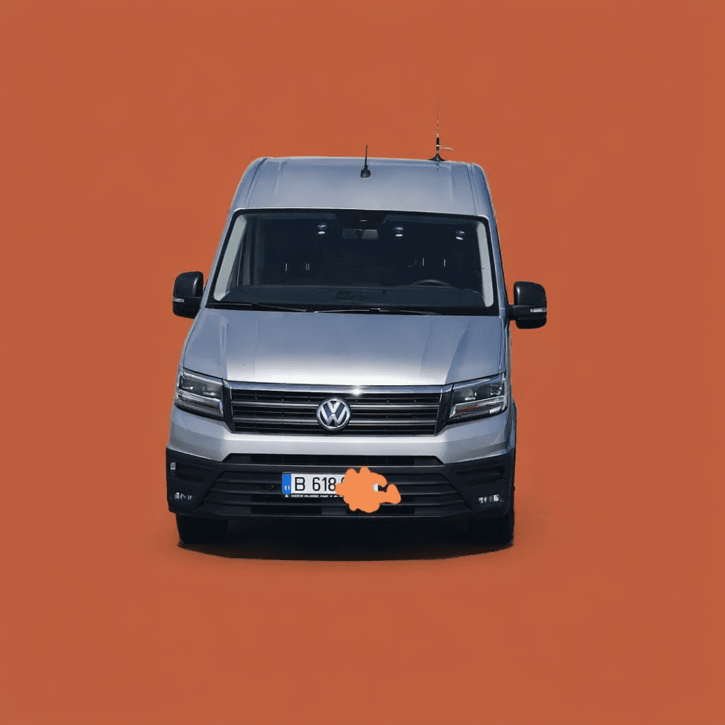 The grey VW Crafter — ADOPTR.UK's custom welfare transport vehicle.