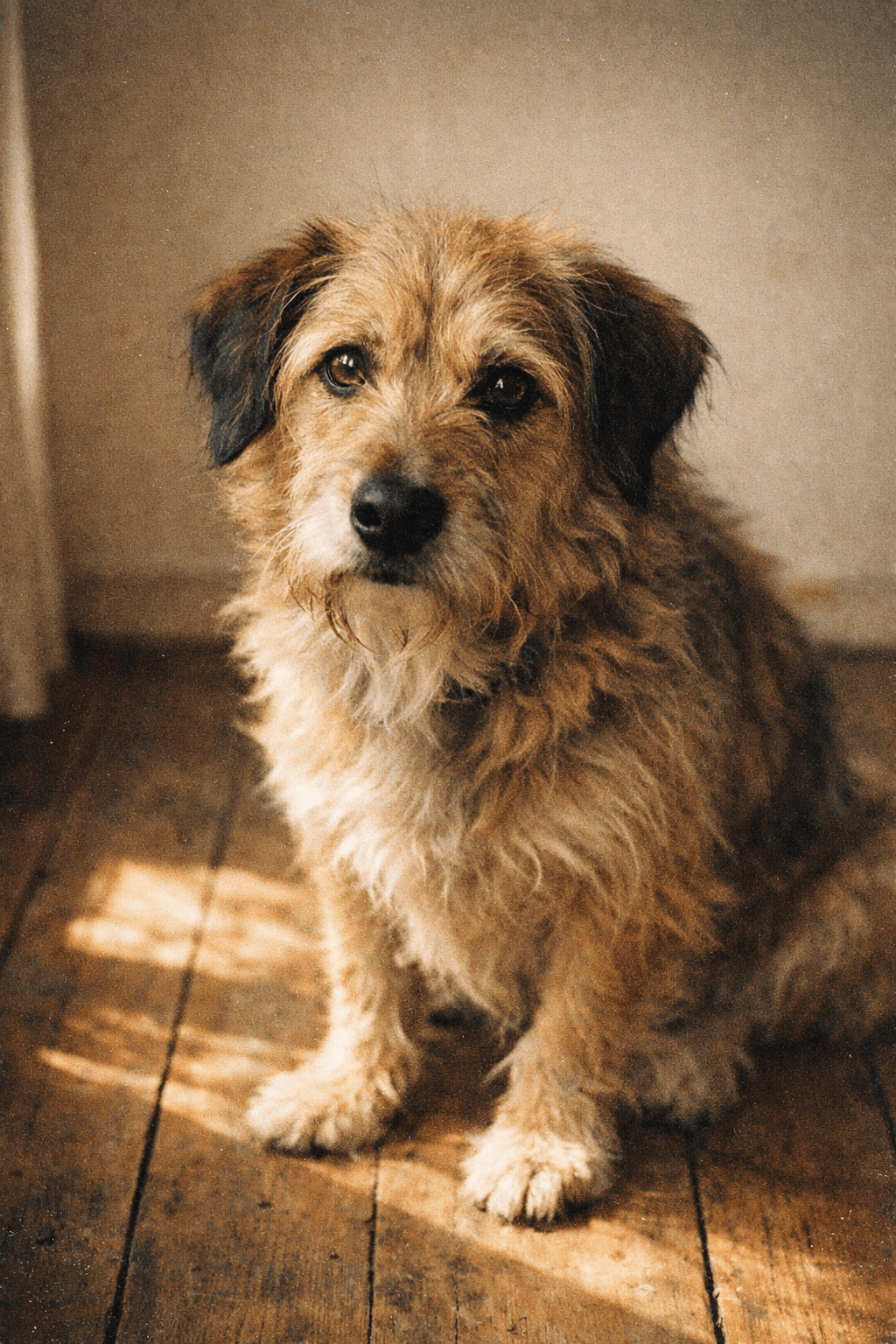 A rescue dog in Romania, waiting for their journey home.